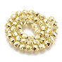 Electroplate Non-magnetic Synthetic Hematite Beads Strands, Star Cut Round Beads, Faceted