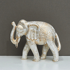 Figurines d'éléphant sculptées en bois, pour les décorations de bureau à domicile