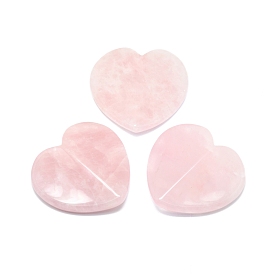 Natural Rose Quartz Beads, Heart Love Stones, Pocket Palm Stones for Reiki Balancing