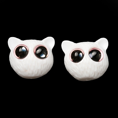 Cuentas de resina opaca en forma de gato con ojo de cristal, decoración de la joyería