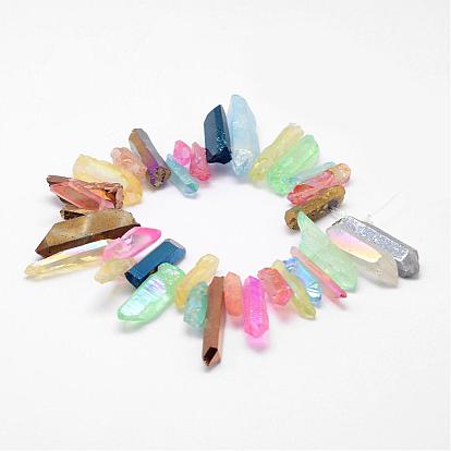Galvaniques quartz naturel brins cristal de perles, nuggets, teint