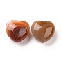 Piedra de amor de corazón de ágata roja natural, piedra de palma de bolsillo para el equilibrio de reiki