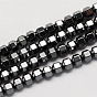 Non-magnetic Synthetic Hematite Beads Strands, Grade A, Hexagonal Prism, 3x3mm, Hole: 1mm