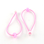 Hair Accessories Elastic Fibre Hair Ties, Ponytail Holder, with Acrylic Beads, 170x2mm, about 100pcs/bundle