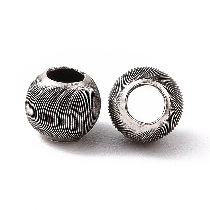 925 Sterling Silver Beads, Barrel with Textured