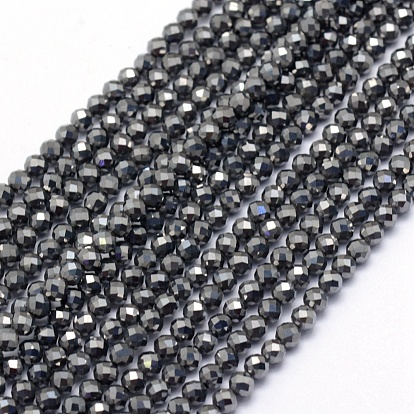 Terahertz Stone Beads Strands, Faceted, Round