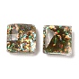 Resin Imitation Opal Cabochons, Single Face Faceted, Square