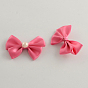 Handmade Woven Costume Accessories, Ribbon Bowknot with ABS Plastic Beads, 43x58x13mm, about 200pcs/bag