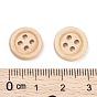 Botones redonda natural 4 agujero, Botones de madera