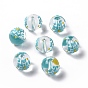 Transparent Glass Beads, with Enamel, Round