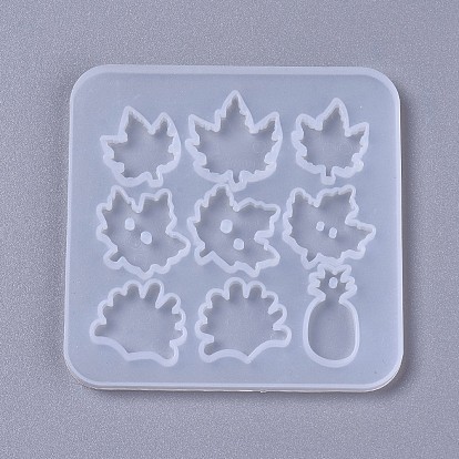 Silicone Molds, Cabochon & Pendants Resin Casting Molds, For UV Resin, Epoxy Resin Jewelry Making, Mixed Shapes, Maple Leaf & Leaf & Pineapple