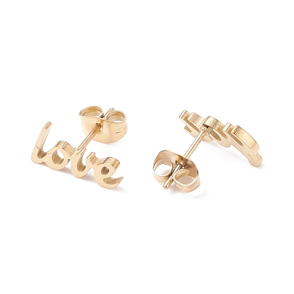 Word Love 304 Stainless Steel Stud Earrings for Women