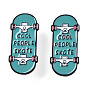Skateboard with Word Cool People Skate Enamel Pin, Electrophoresis Black Plated Alloy Badge for Backpack Clothes, Nickel Free & Lead Free