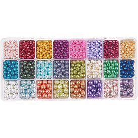 Pearlized Glass Beads, Round