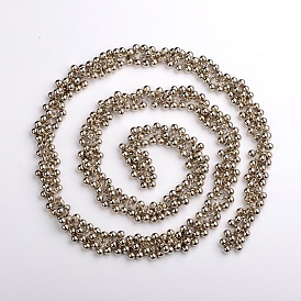 Chaîne de bijoux de charmes en plastique de boule ronde en plastique pour la fabrication de colliers de bracelets, 39.3 pouce, perles: 9x6 mm