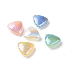Perles acryliques placage irisé arc-en-ciel, perles de paillettes, triangle avec motif lettre h