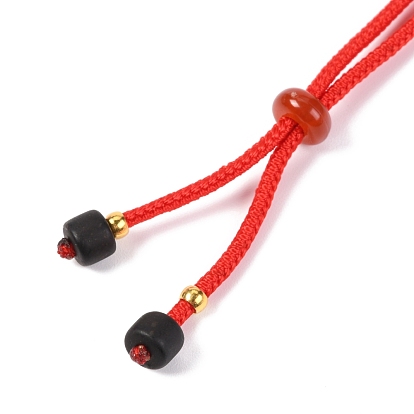 Braided Nylon Cord Necklace Making, with Plastic Beads