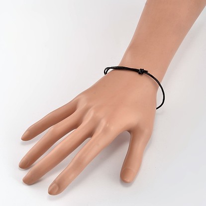 Adjustable Cowhide Leather Cord Bracelet Making, 77mm