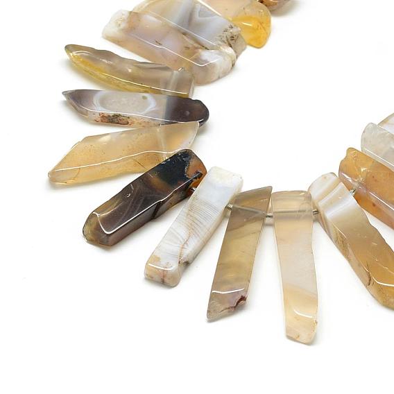 Natural Botswana Agate Beads Strands, Top Drilled Beads, Rectangle
