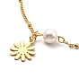Bracelet de cheville à maillons de perles ccb, bracelet de cheville à breloques en acier inoxydable doré 304 avec chaînes satellites pour femme