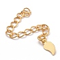 Brass Chains Extender, with Leaf Charms