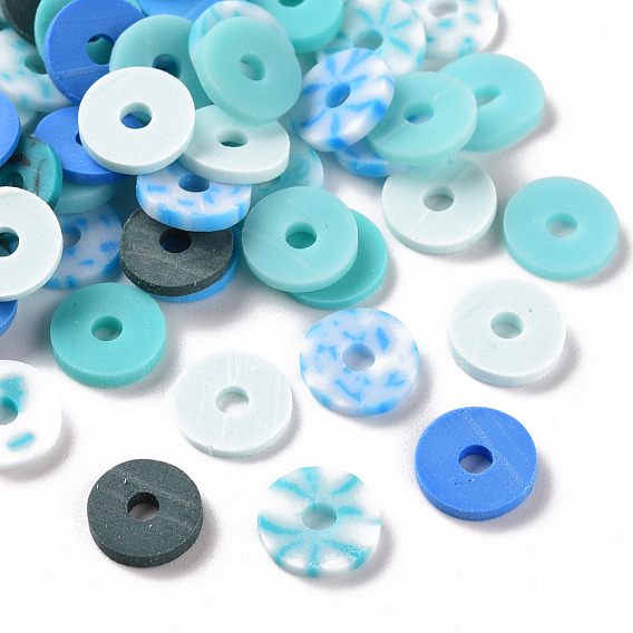 Perles en fimo faits à la main, perles heishi, pour les fournitures de bricolage bijoux artisanat, disque / plat rond