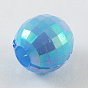 Opaque Acrylic Beads, AB Color, Faceted, Round, 13mm, Hole: 4mm
