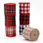 Ruban polyester imitation lin, ruban de bord câblé en lin, motif écossais, pour l'artisanat de bricolage, Noël, mariage, décoration de la maison