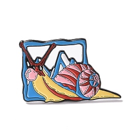 Schnecken-Emaille-Pin, Tierlegierungsabzeichen für Rucksackkleidung, Elektrophorese schwarz