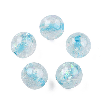 Transparent Resin Beads, with Shell, Round