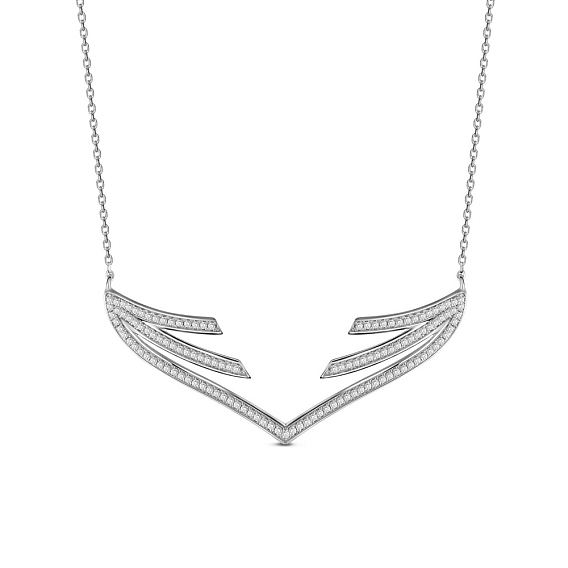 Ожерелье shegrace 925 из стерлингового серебра, с микро проложить ааа кубического циркония, форма крыла