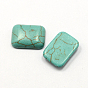 Craft Findings Dyed Synthetic Turquoise Gemstone Flat Back Cabochons, Rectangle