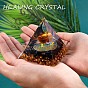 Decoraciones de pirámide de cristal de piedra negra natural, ángel sanador pirámide de cristal pirámide de piedra, para la meditación curativa