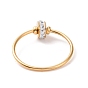 Anillo de dedo redondo plano de diamantes de imitación de cristal, 304 joyas de acero inoxidable para mujer