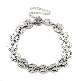 304 Stainless Steel Sun Link Chains Bracelets for Men & Women