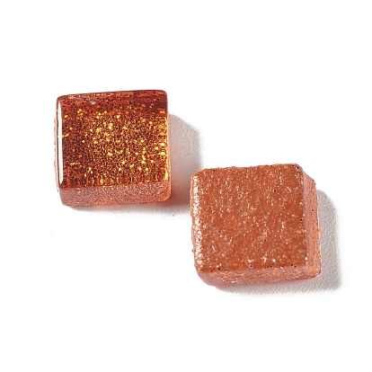 Square with Glitter Powder Mosaic Tiles Glass Cabochons, for Home Decoration or DIY Crafts