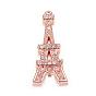 Brass Micro Pave Cubic Zirconia Pendants, Eiffel Tower
