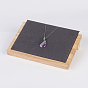 Wood Necklace Displays, with Faux Suede, Long Chain Display Stand, Rectangle