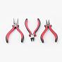 Iron Jewelry Tool Sets: Round Nose Pliers, Wire Cutter Pliers and Side Cutting Pliers, 110~127mm, 3pcs/set