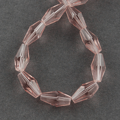 Glass Beads Strands, Faceted, Bicone, 8x4x4mm, Hole: 1mm