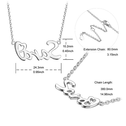 Ожерелья shegrace 925 из стерлингового серебра, с кабельными цепями, слово сара