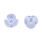 Tapas de cuentas de perlas de imitación de resina, 3-pétalo, flor