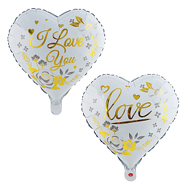 Heart with Word Love Aluminum Film Valentine's Day Theme Balloons, for Party Festival Home Decorations