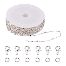 DIY Chain Bracelet Necklace Making Kit, Including Brass Coated Iron Cable Chains, Brass Jump Rings, Alloy Clasps