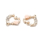 Alloy Crystal Rhinestone Connector Charms, Light Gold, with Resin, Heart Links with Flower