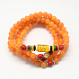 4-Loop Wrap Buddha Meditation Yellow Jade Beaded Bracelets, Buddhist Necklaces