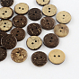 2 -hole boutons de noix de coco plats et ronds, 18x3mm, Trou: 2mm