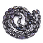 Electroplated Glass Beads Strands, Frosted, Faceted, Oval