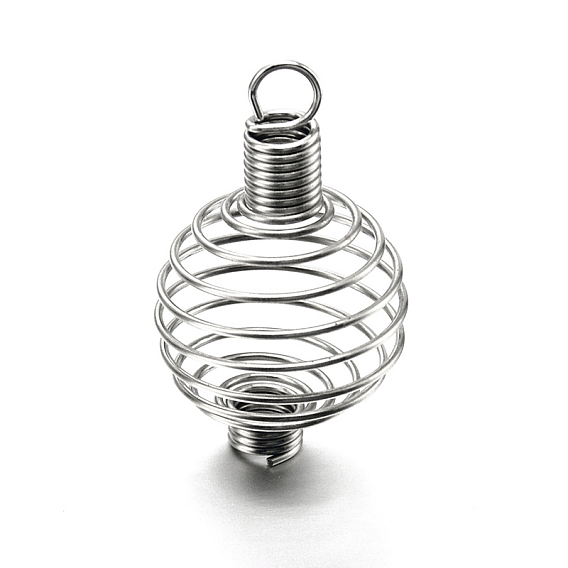 Iron Spiral Bead Cages Pendants Making, Round