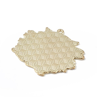 Alloy Enamel Pendants, Light Gold, Flat Round with Nine-Tailed Fox & Flower Pattern Charm